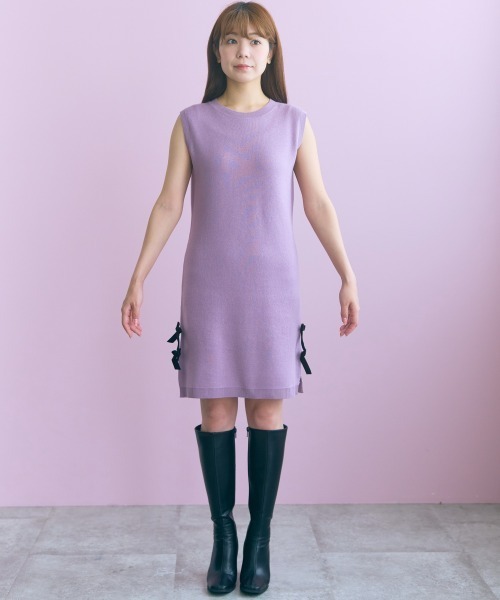marun(マルン)の「<大きいサイズ>ジャガードニットショート丈ワンピース marun(ワンピース・レディース・ブラック/ピンク系・L/LL/5L/4L/3L)」の16枚目の写真