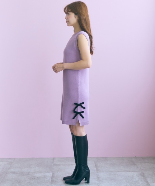 marun(マルン)の「<大きいサイズ>ジャガードニットショート丈ワンピース marun(ワンピース・レディース・ブラック/ピンク系・L/LL/5L/4L/3L)」の17枚目の写真