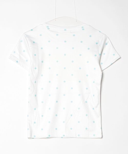 Dream garden(ドリームガーデン)の「ドット柄 クルーネック英語プリントTシャツ 半袖 Y2K(Tシャツ/カットソー・レディース・ホワイト・S/M/L/XL)」の2枚目の写真