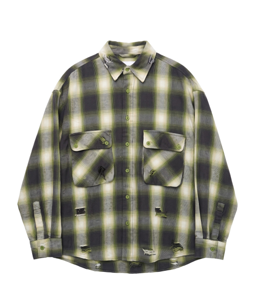 NIGHTWORKDEPT(ナイトワークデプト)の「WORN SIGNAL CHECK SHIRT_GREEN(シャツ/ブラウス・レディース・その他・FREE)」の2枚目の写真