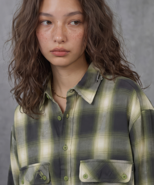 NIGHTWORKDEPT(ナイトワークデプト)の「WORN SIGNAL CHECK SHIRT_GREEN(シャツ/ブラウス・レディース・その他・FREE)」の8枚目の写真