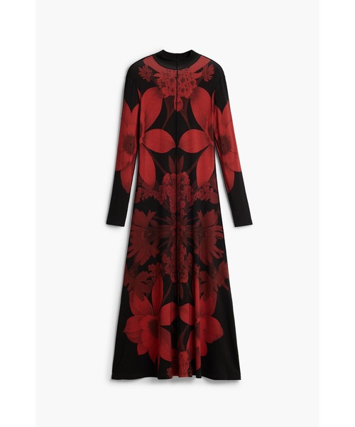 Desigual(デシグアル)の「Botanical geometric long-sleeve dress / ボタニカルジオメトリックロングスリーブドレス(ワンピース・レディース・ブラック・M/S/XL/L)」の1枚目の写真