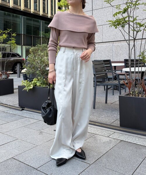 Jena espace merveilleux(ジェナ エスパスメルヴェイユ)の「オフショル風ニット(ニット/セーター・レディース・チャコールグレー/ベージュ・FREE)」の13枚目の写真