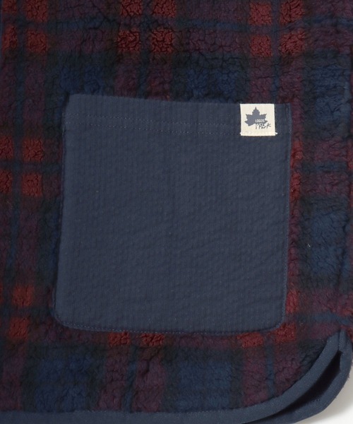 LOGOS(ロゴス)の「2026AW LOGOS/ロゴス シープボア×カットボンディング 静電気抑止 ワンポイント刺繍 チェック ノーカラーベスト(ベスト・レディース・ブラウン/ネイビー/レッド・LL/L/M)」の8枚目の写真