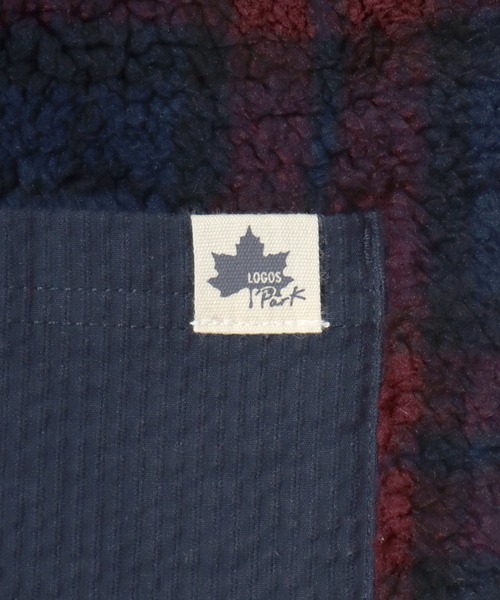LOGOS(ロゴス)の「2026AW LOGOS/ロゴス シープボア×カットボンディング 静電気抑止 ワンポイント刺繍 チェック ノーカラーベスト(ベスト・レディース・ブラウン/ネイビー/レッド・LL/L/M)」の9枚目の写真
