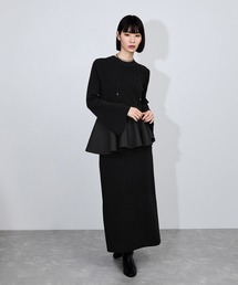 【定番】・【サステナブル】ペプラムコンビニットワンピース / オケージョン対応