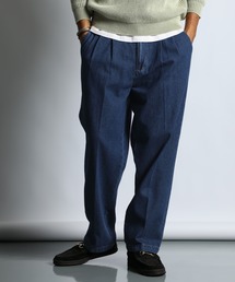 SOFT DENIM TUCK TROUSERS:ソフトデニム タック トラウザーズ / デニムスラックス