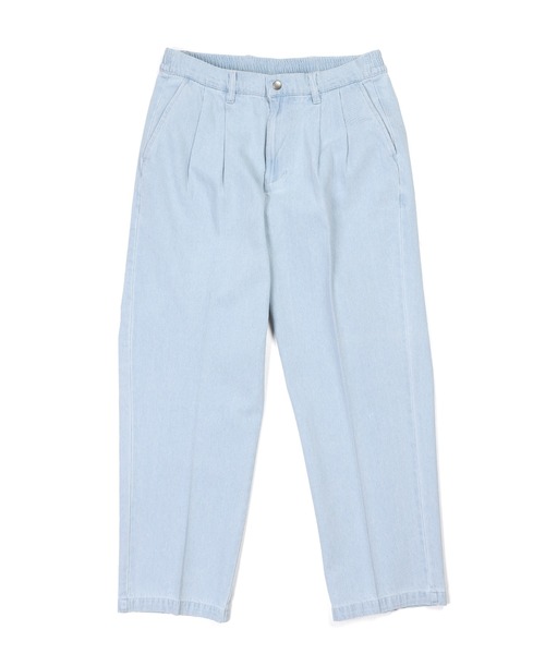 The DUFFER of ST.GEORGE(ザダファーオブセントジョージ)の「SOFT DENIM TUCK TROUSERS:ソフトデニム タック トラウザーズ / デニムスラックス(スラックス・メンズ・インディゴブルー/ライトインディゴブルー・SMALL/X-LARGE/LARGE/MEDIUM)」の11枚目の写真