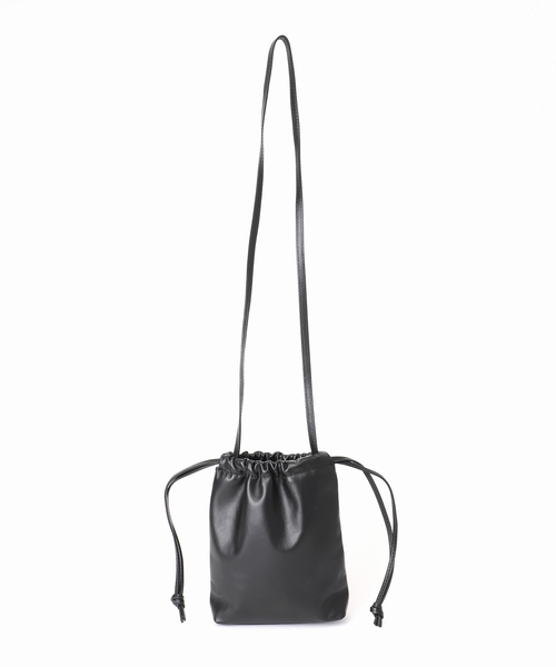 journal standard L'essage(ジャーナルスタンダードレサージュ)の「V'ESSENCE/ヴェッセンス 巾着ポシェット(ショルダーバッグ・レディース・ブラック/キャメル・FREE)」の10枚目の写真