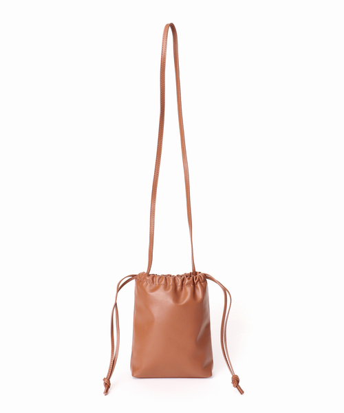 journal standard L'essage(ジャーナルスタンダードレサージュ)の「V'ESSENCE/ヴェッセンス 巾着ポシェット(ショルダーバッグ・レディース・ブラック/キャメル・FREE)」の16枚目の写真