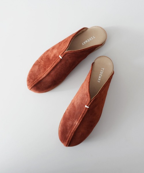 TIDEWAY（タイドウェイ）の「PIGSUEDE FLAT SANDAL（サンダル・レディース・ブラック/チャコールグレー/ブラウン/サーモンピンク/ベージュ・SMALL/MEDIUM/LARGE）」の4枚目の写真
