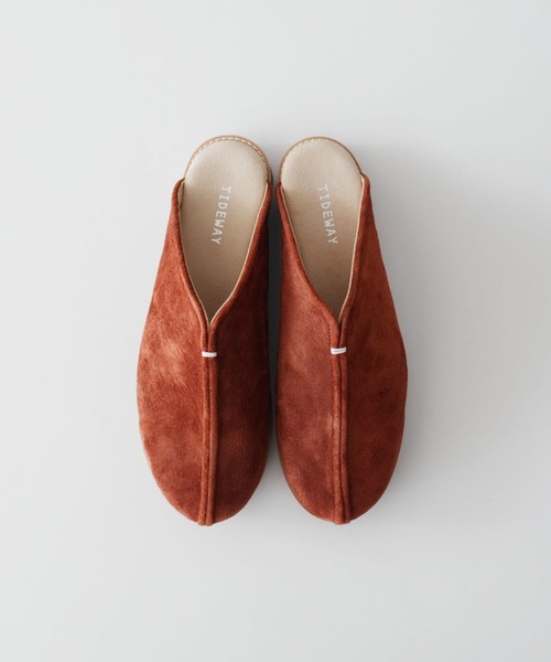 TIDEWAY（タイドウェイ）の「PIGSUEDE FLAT SANDAL（サンダル・レディース・ブラック/チャコールグレー/ブラウン/サーモンピンク/ベージュ・SMALL/MEDIUM/LARGE）」の14枚目の写真