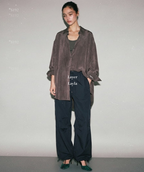 Diamond Layla(ダイアモンドレイラ)の「Silky Suede Cupro Pintuck Shirt S192(シャツ/ブラウス・レディース・その他・MEDIUM/LARGE/X-LARGE/XX-LARGE/XXX-LARGE)」の8枚目の写真