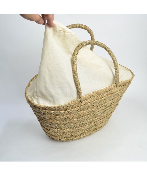 SPECIAL PRODUCT DESIGN(スペシャルプロダクトデザイン)の「シーグラス かごバッグ 内布付き 大きめサイズ バスケット(かごバッグ・レディース・マルチ・FREE)」の4枚目の写真