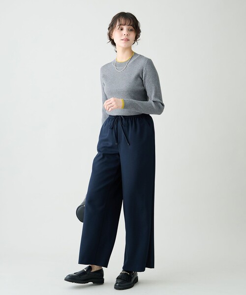ANY（エニィ）の「パウダリーツイード ワイドストレートパンツ（セットアップ着用可）（その他パンツ・レディース・グレー系/ブラック系/ダークブラウン系3/ネイビー系/ベージュ系・SMALL/MEDIUM/LARGE）」の15枚目の写真