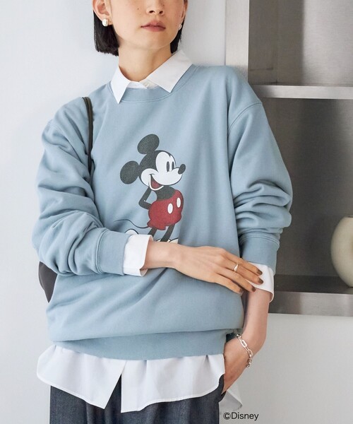 GOOD ROCK SPEED（グッドロックスピード）の「【SHIPS別注】GOOD ROCK SPEED:〈洗濯機可能〉MICKEY / SWEAT（スウェット・レディース・ライトブルー/ブラウン・ONE SIZE）」の2枚目の写真
