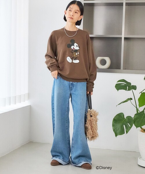 GOOD ROCK SPEED（グッドロックスピード）の「【SHIPS別注】GOOD ROCK SPEED:〈洗濯機可能〉MICKEY / SWEAT（スウェット・レディース・ライトブルー/ブラウン・ONE SIZE）」の17枚目の写真