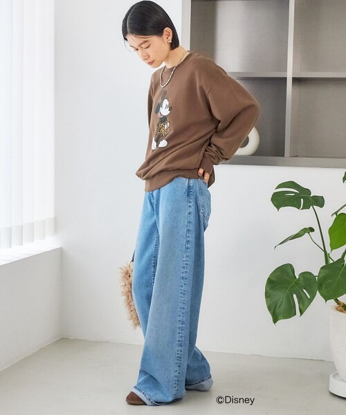 GOOD ROCK SPEED（グッドロックスピード）の「【SHIPS別注】GOOD ROCK SPEED:〈洗濯機可能〉MICKEY / SWEAT（スウェット・レディース・ライトブルー/ブラウン・ONE SIZE）」の18枚目の写真