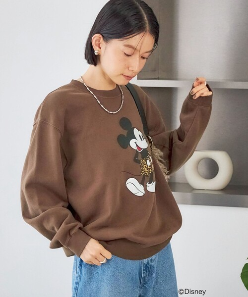 GOOD ROCK SPEED（グッドロックスピード）の「【SHIPS別注】GOOD ROCK SPEED:〈洗濯機可能〉MICKEY / SWEAT（スウェット・レディース・ライトブルー/ブラウン・ONE SIZE）」の22枚目の写真