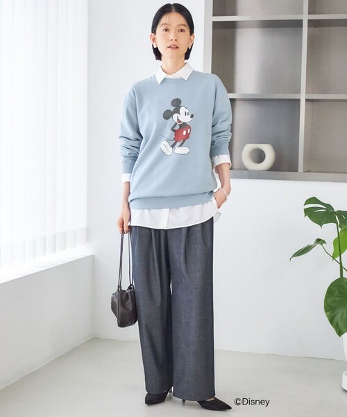 GOOD ROCK SPEED（グッドロックスピード）の「【SHIPS別注】GOOD ROCK SPEED:〈洗濯機可能〉MICKEY / SWEAT（スウェット・レディース・ライトブルー/ブラウン・ONE SIZE）」の4枚目の写真