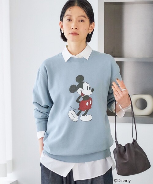 GOOD ROCK SPEED（グッドロックスピード）の「【SHIPS別注】GOOD ROCK SPEED:〈洗濯機可能〉MICKEY / SWEAT（スウェット・レディース・ライトブルー/ブラウン・ONE SIZE）」の6枚目の写真