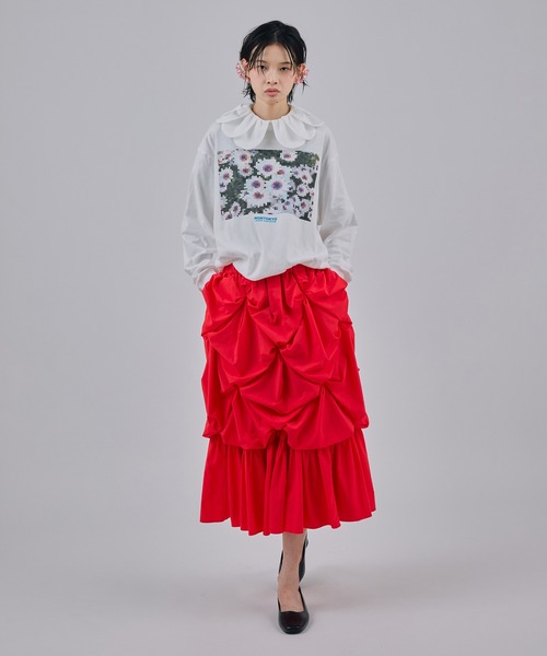 NON TOKYO(ノントーキョー)の「PRINT L/S T-SHIRT(MOSAIC FLOWER)(Tシャツ/カットソー・レディース・ネイビー/ホワイト/ブラック・2/1)」の5枚目の写真