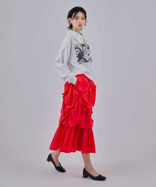 NON TOKYO(ノントーキョー)の「PRINT L/S T-SHIRT(MOSAIC FLOWER)(Tシャツ/カットソー・レディース・ネイビー/ホワイト/ブラック・2/1)」の6枚目の写真