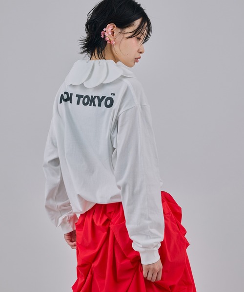NON TOKYO(ノントーキョー)の「PRINT L/S T-SHIRT(MOSAIC FLOWER)(Tシャツ/カットソー・レディース・ネイビー/ホワイト/ブラック・2/1)」の7枚目の写真