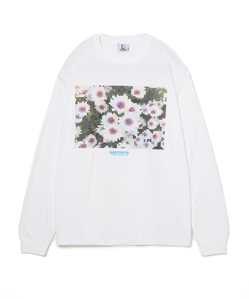 NON TOKYO(ノントーキョー)の「PRINT L/S T-SHIRT(MOSAIC FLOWER)(Tシャツ/カットソー・レディース・ネイビー/ホワイト/ブラック・2/1)」の8枚目の写真