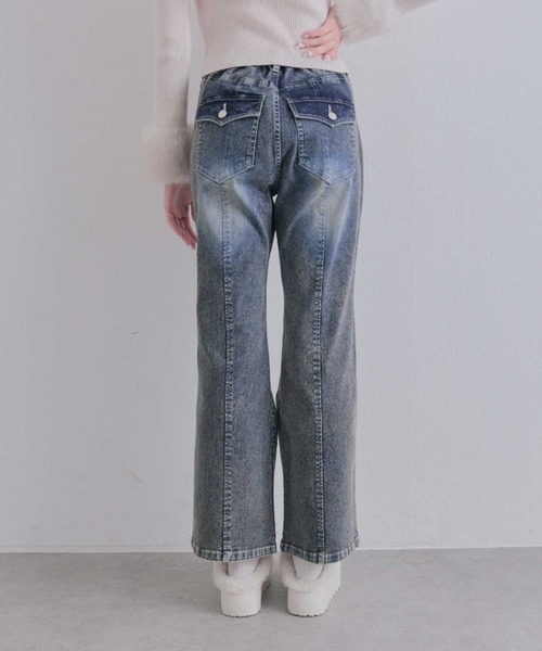OLIVE des OLIVE(オリーブデオリーブ)の「キラキラモノグラムストレッチデニムパンツ(デニムパンツ・レディース・サックスブルー/ネイビー・MEDIUM/SMALL)」の16枚目の写真