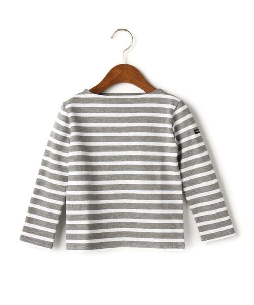SAINT JAMES（セントジェームス）の「別注【SAINT JAMES(セントジェームス)】OUESSANT16①（Tシャツ/カットソー・キッズ・ホワイト/グレー/ネイビー・4A/8A/6A）」の2枚目の写真