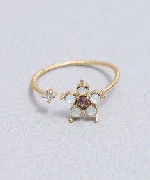 Zoule（ゾーラ）の「Zoule ゾーラ：FLOWER LETTER SERIES　jewel flower letterR-7　花言葉　クリスマスローズ　サクラ　リング（リング）」