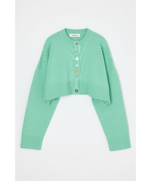 ENFOLD(エンフォルド)の「BUTTON CARDIGAN(ニット/セーター・レディース・ミント/ボルドー/ブラック・38)」の2枚目の写真