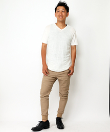 VENCEEXCHANGE | 裾リブカラーバイカーパンツ(デニムパンツ)