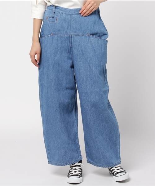 bulle de savon（ビュルデサボン）の「＊ルーズデニム　大きなポケット パンツ（デニムパンツ・レディース・サックスブルー/ホワイト/ネイビー・FREE）」の13枚目の写真