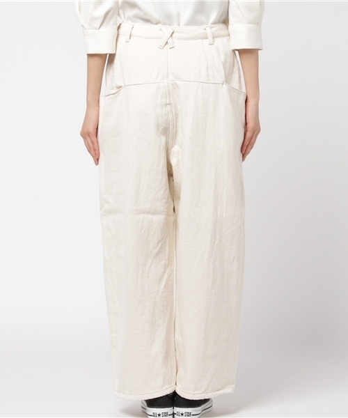 bulle de savon（ビュルデサボン）の「＊ルーズデニム　大きなポケット パンツ（デニムパンツ・レディース・サックスブルー/ホワイト/ネイビー・FREE）」の6枚目の写真