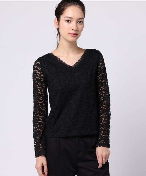 WEGO(ウィゴー)の「WEGO/2WAYレースロングスリーブカットソー(Tシャツ/カットソー・レディース・オフホワイト/ライトピンク/ブラック・FREE)」の19枚目の写真