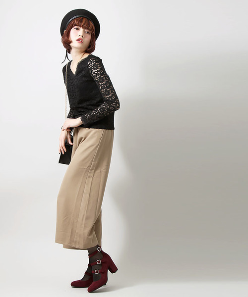 WEGO(ウィゴー)の「WEGO/2WAYレースロングスリーブカットソー(Tシャツ/カットソー・レディース・オフホワイト/ライトピンク/ブラック・FREE)」の11枚目の写真