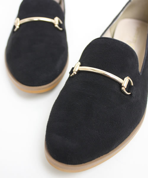 Balancoire（ブランコアール）の「ゴールドビットスエードシューズ（ローファー・レディース・ブラック/キャメル/ベージュ/ブラウン/カーキ/ダークベージュ/ブラック系その他/ネイビー/パイソン/グレイッシュベージュ/ブラウン系その他/チェック/ブルーグリーン/ブラック系その他2/ブラウン系その他2・LL/L/S/M）」の19枚目の写真