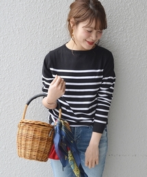 SHIPS | PrimaryNavyLabel:ボーダーボートネックプルオーバー(ニット/セーター)