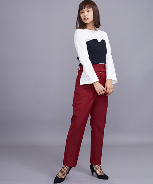 STUDIOUS(ステュディオス)の「ニットビスチェ付カットソー(Tシャツ/カットソー・レディース・ブラック/カーキ・FREE)」の13枚目の写真