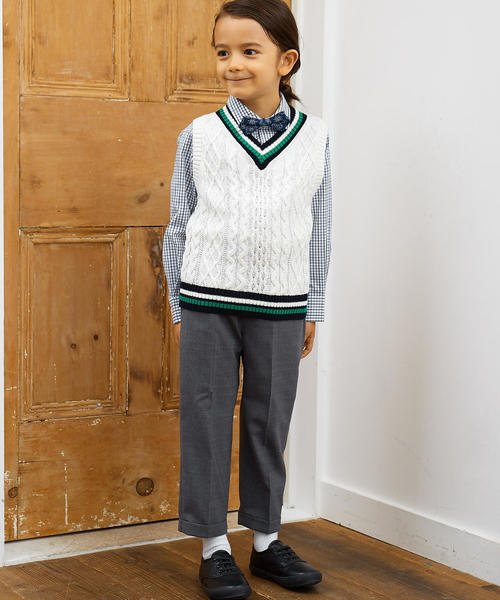 green label relaxing（グリーンレーベルリラクシング）の「【キッズ】TWフルレングスパンツ（スーツパンツ・キッズ・グレー/ネイビー・115/125/135）」の14枚目の写真