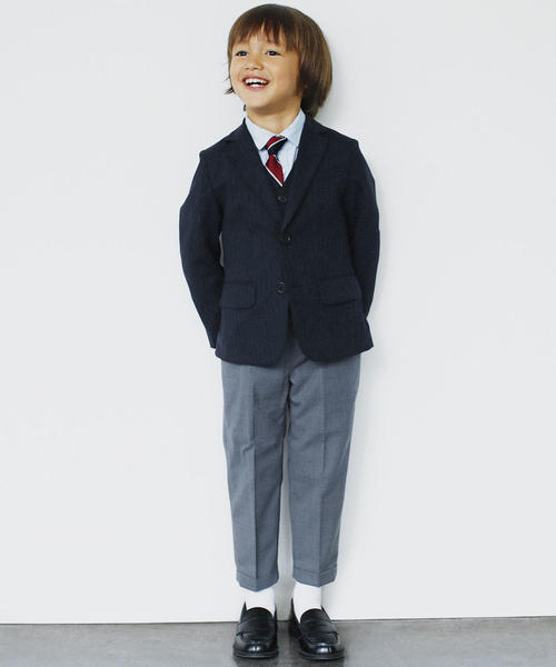 green label relaxing（グリーンレーベルリラクシング）の「【キッズ】TWフルレングスパンツ（スーツパンツ・キッズ・グレー/ネイビー・115/125/135）」の9枚目の写真