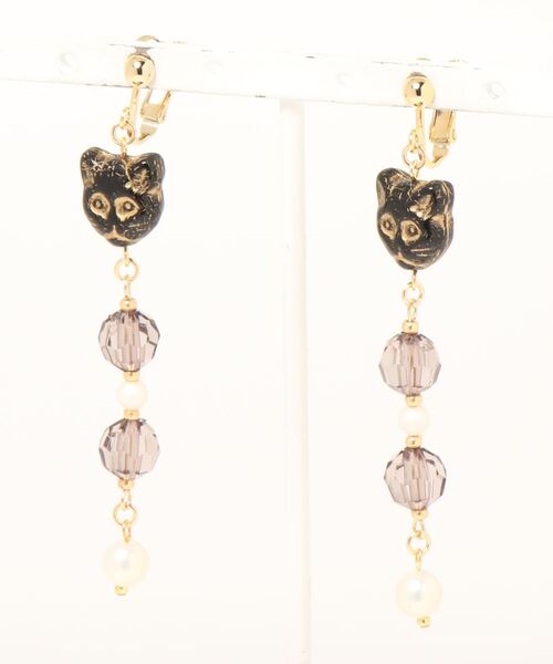 TONE SELECT GOODS(トーンセレクトグッズ)の「【tschuss(チュース)】ねこ イヤリング(イヤリング・レディース・ブラック/ホワイト/クリア/ゴールド/グレー/ホワイト系その他・FREE)」の4枚目の写真