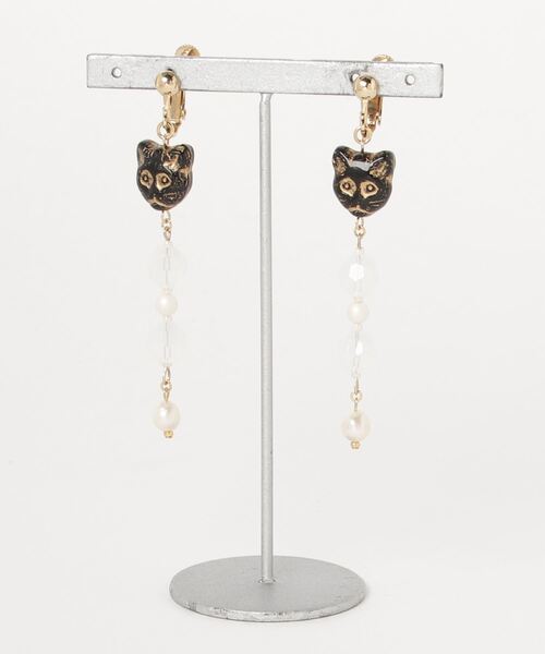 TONE SELECT GOODS(トーンセレクトグッズ)の「【tschuss(チュース)】ねこ イヤリング(イヤリング・レディース・ブラック/ホワイト/クリア/ゴールド/グレー/ホワイト系その他・FREE)」の6枚目の写真