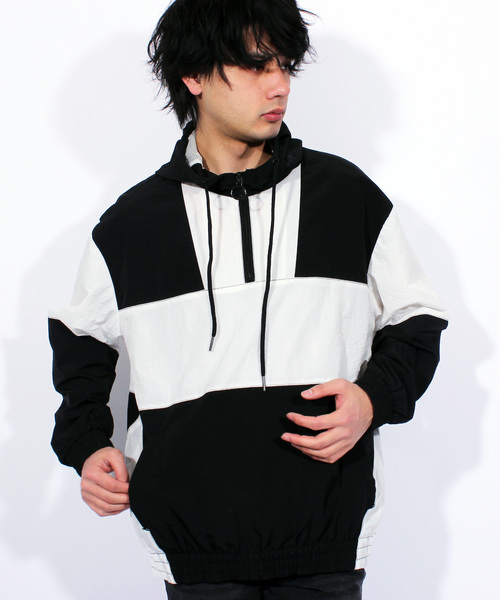 ８(eight)（エイト）の「ナイロンパーカー ジャケット アウター ストリート（ナイロンジャケット・メンズ・ブラック/ネイビー/レッド・LARGE/MEDIUM）」の2枚目の写真