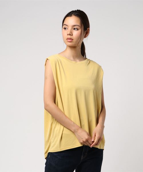 RIVE DROITE（リヴドロワ）の「モダール混タックカットソー（Tシャツ/カットソー・レディース・イエロー/ライトグレー/チャコールグレー・FREE）」の3枚目の写真