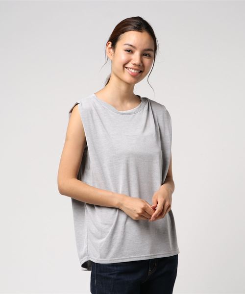 RIVE DROITE（リヴドロワ）の「モダール混タックカットソー（Tシャツ/カットソー・レディース・イエロー/ライトグレー/チャコールグレー・FREE）」の2枚目の写真