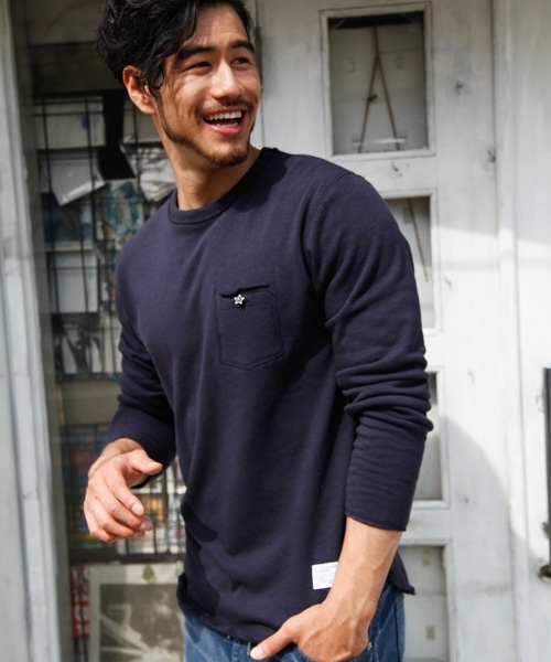 BAYFLOW(ベイフロー)の「ウラパイルプルオーバー 18AW(Tシャツ/カットソー・メンズ・ベージュ/ネイビー/オフホワイト・SMALL/MEDIUM/LARGE/X-LARGE)」の3枚目の写真