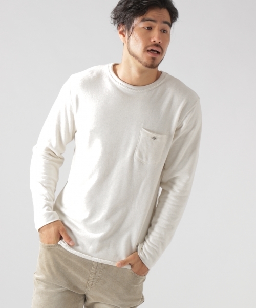 BAYFLOW(ベイフロー)の「ウラパイルプルオーバー 18AW(Tシャツ/カットソー・メンズ・ベージュ/ネイビー/オフホワイト・SMALL/MEDIUM/LARGE/X-LARGE)」の2枚目の写真